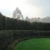 Yew hedging boundary, created as a two tier hedge, giving height and depth, UK garden